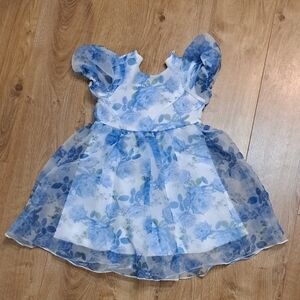 SHEIN White and Blue Dress